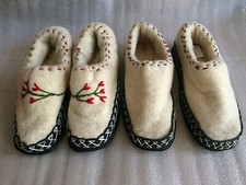 ALBANIA HANDCRAFT FOLK WOOL WOMEN SLIPPERS SHOES SOCKS-LEATHER-PAPUCE-EU NR.43