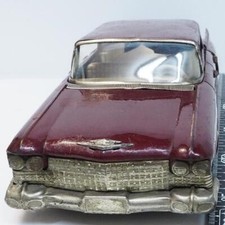 Bandaiya Cadillac Sedan Large Size Red Brown Tin Toy Car No Box