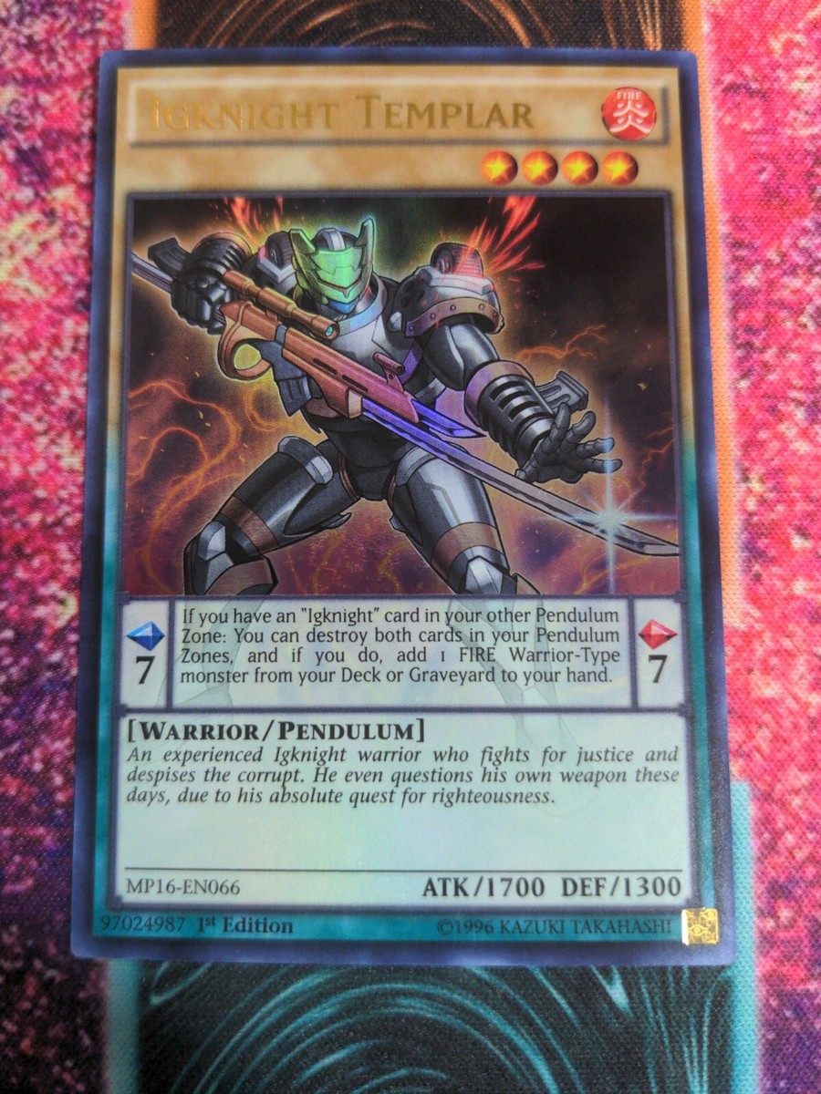 Yu-Gi-Oh! Karte: Igknight Templar (MP16-EN066) – Ultra Rare, 1st Edition, Aus Mega Pack 2016