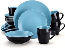 16Pc Dinner Set Stoneware Crockery Round Dining Plates Pasta Bowl Mugs Tableware