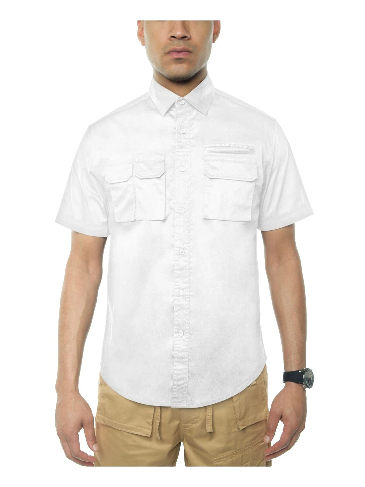Sean John Short Sleeve Classic Fit Dress Shirts for Men