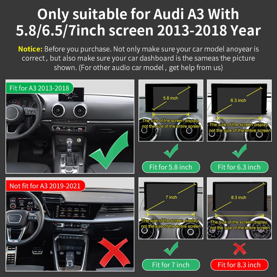 AUDI A3 S3 RS3 2013-17 Wireless Apple Carplay Android Auto RETROFIT Q2 Q5 Q7.. - Image 3 of 4