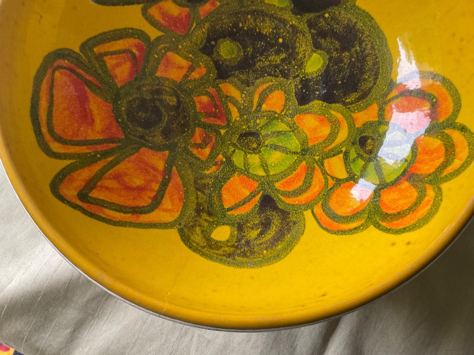 VINTAGE POOLE POTTERY DELPHIS 40 SIGNED BOWL ON PEDESTAL DAMAGED SEE