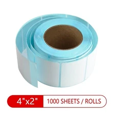 4"x2" Thermal Shipping  Paper Roll of 1000 Labels Self-adhesive Mailing 4 rolls