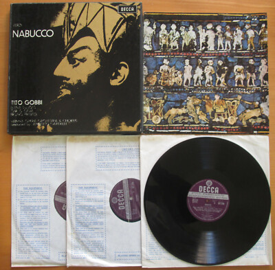 SET 298-300 ED1 Verdi Nabucco Tito Gobbi Gardelli 3LP Decca 1st WBG EX