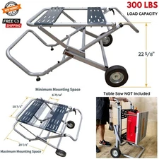 Rolling Table Saw Stand Foldable Cart for Skil Ryobi Dewalt Compact Jobsite Saw