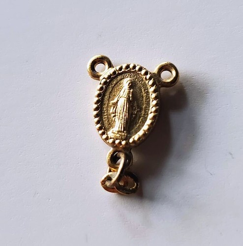 Small Virgin Mary charm gold plated Pewter