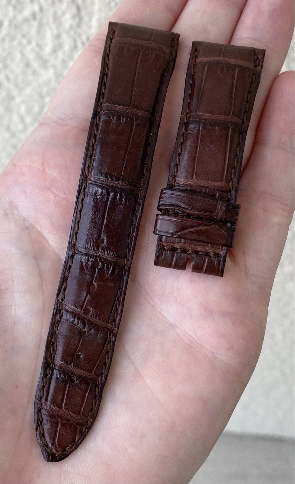 Authentic Jaeger LeCoultre 20mm x 18mm Brown Crocodile Watch Strap Band