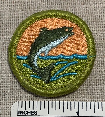 VTG FISHING Boy Scout MERIT BADGE PATCH BSA Fish Camp Uniform Sash ...