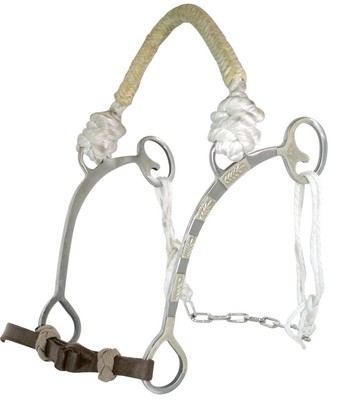 Hackamore (Bosal) Futurity Noeud Showman Avec Rênes Mécate - Cuir Brut
