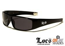 LOCS Gangster Sport Style Men Sunglasses Hardcore Biker Shades BLACK Frames NEW