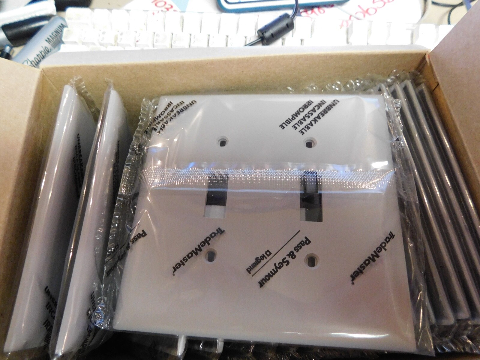 PASS & Seymour Legrand  2-Gang Double Toggle Jumbo Wall Plate Gray OVERSIZED