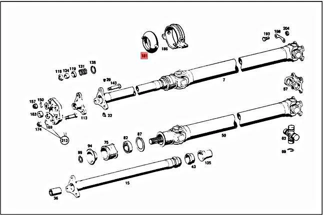 Genuine MERCEDES W108 W109 W111 Cabrio Coupe Sedan Rubber mounting  