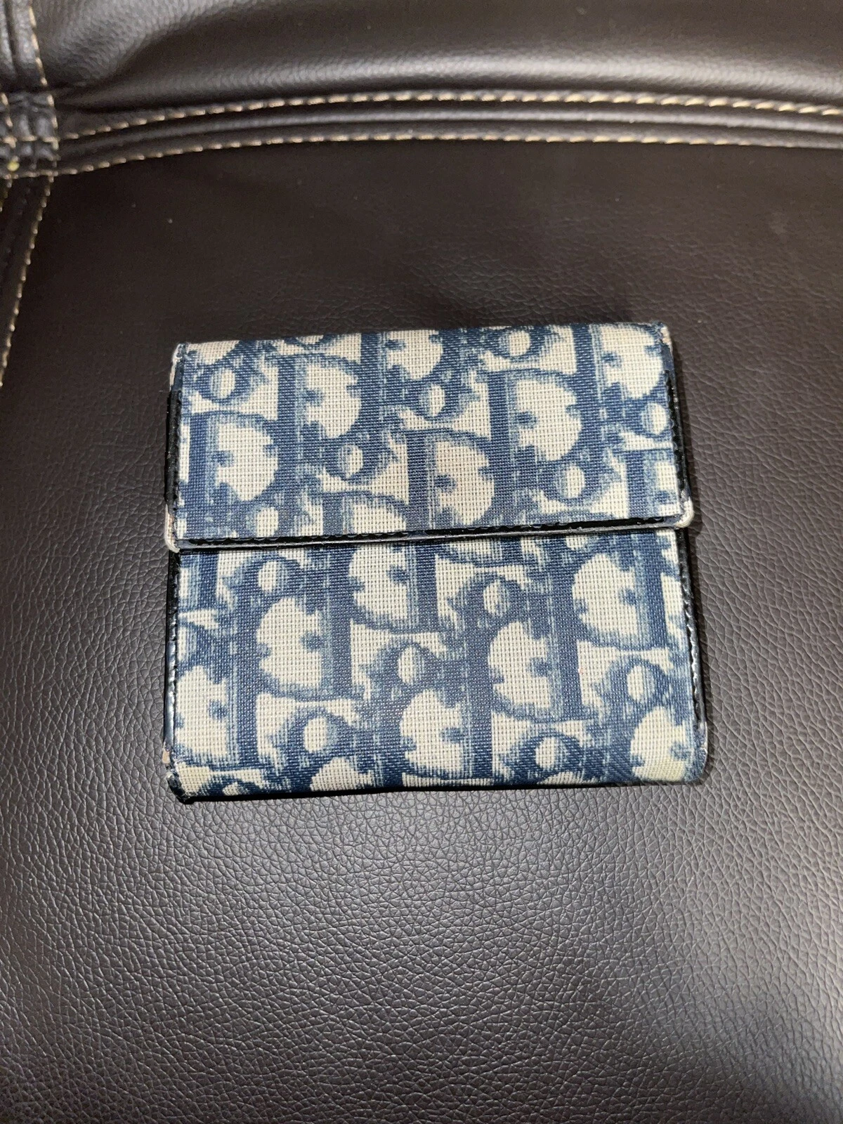 Portefeuille trotteur triple cuir bordeaux DIOR (VINTAGE)