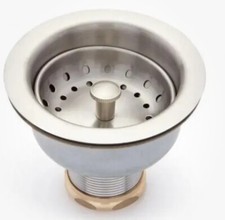 Signature Hardware DEEP STRAINER BASKET WITH LIFT STOPPER - BRUSHED NICKEL