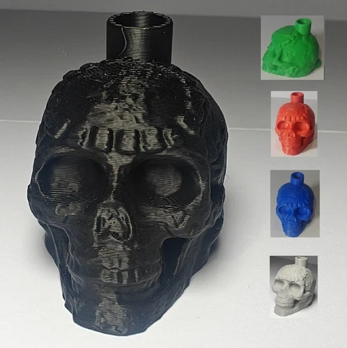 MAYAN AZTEC DEATH SKULL WHISTLE WITH LOOP 3D PRINTED VERY LOUD  23 COLOR CHOICE