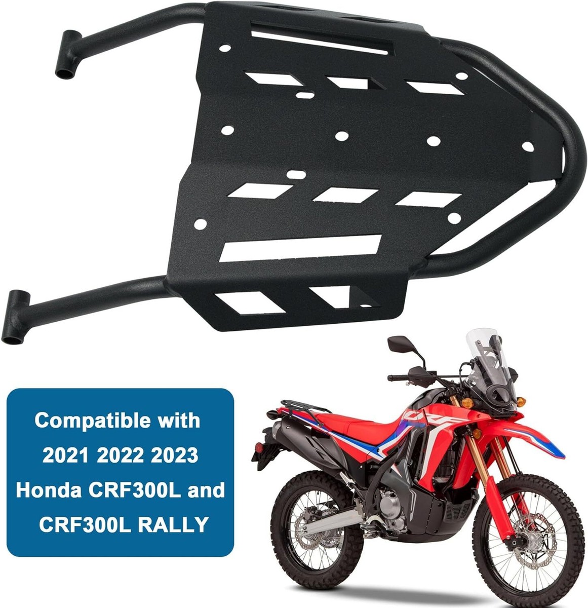 バイクラック オートバイリア荷物ラック貨物ラックサポート棚ホルダーホンダ CRF300L 2021-2022 CRF300L ラリー CRF300L  2021-2024 用 CRF300LS 2023-2024 用 オートバイ後部荷物ラック ブラケット カーゴラック バイク用 キャリア  CRF300L RALLY CRF 300L 2021-2024 ... バイク リアキャリア CRF300L CRF300 ラリー 2021 22 2023 オートバイ後部座席荷物ラックリアテールラックト