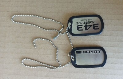 Microsoft HALO 4 INFINITY (2012) UNSC 2 Metal Dog Tags Official