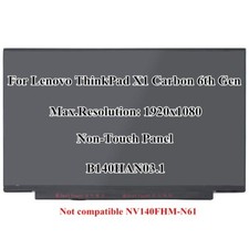 Lenovo ThinkPad X1 Carbon 6th Gen 20KH 14.0" FHD LCD LED Screen Display Panel