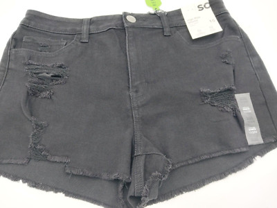 SO HIGH RISE  SHORTIE DESTRESS BLACH SHORTS SIZE 15/32 W
