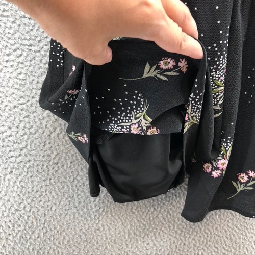 Zunie Romper Girls 16 Black Floral Sleeveless Smocked Lined Summer - Picture 6 of 12
