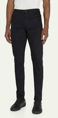 SAINT LAURENT MEN'S SKINNY-FIT JEANS IN WORN BLACK STRETCH DENIM