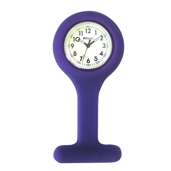Nurses Silicone Fob Watch Easy Clean Case By Ravel Model R1103.7 ( Purple )