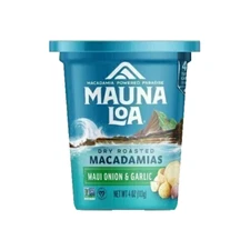 Mauna Loa Premium Roasted Macadamia Nuts, Maui Onion Garlic Flavor, 4 Oz Cup