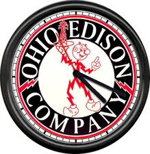 Reddy Kilowatt Electrician Utility Ohio Edison Company Wire Tool Sign Wall Clock