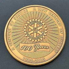 Rotary International 100 Years 1905-2005 Ann. Four Way Test Medal Token Coin