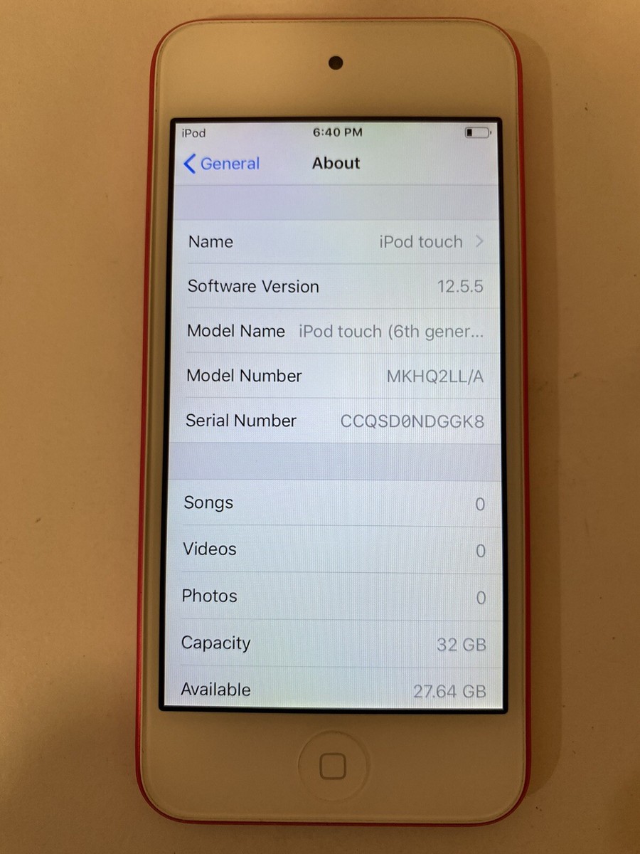 Apple iPod Touch 6th Generation 32GB - Pink (MKHQ2LL/A Apple iPod Touch 6th Generation 32GB - Pink (MKHQ2LL/A