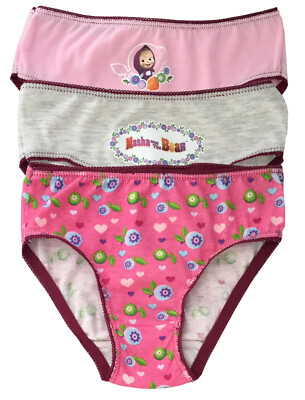 MASHA AND THE BEAR BRIEFS PANTS KNICKERS COTTON Pack of