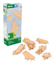 BRIO World 36099 Starter Track Pack 12 Piece Wooden Train Track Set