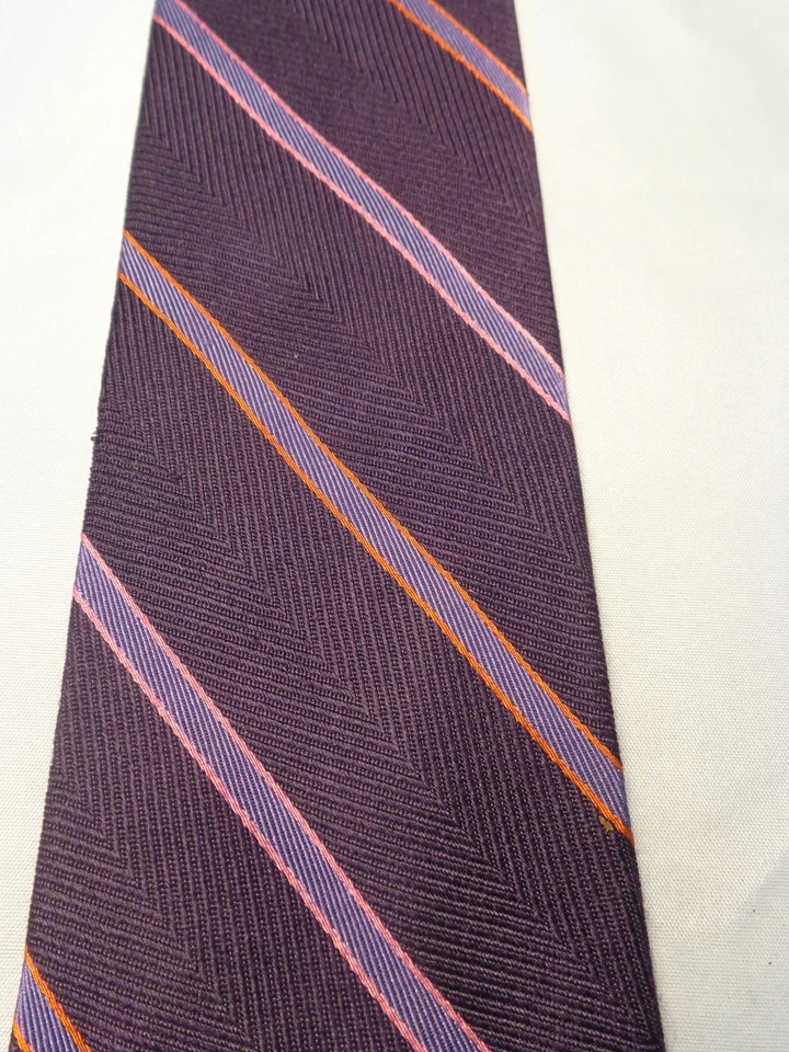 CORBATA HOMBRE EXPRESS MORADO PROFUNDO RAYAS 62x3,75 EXTRA LARGA Foto 3 de 4