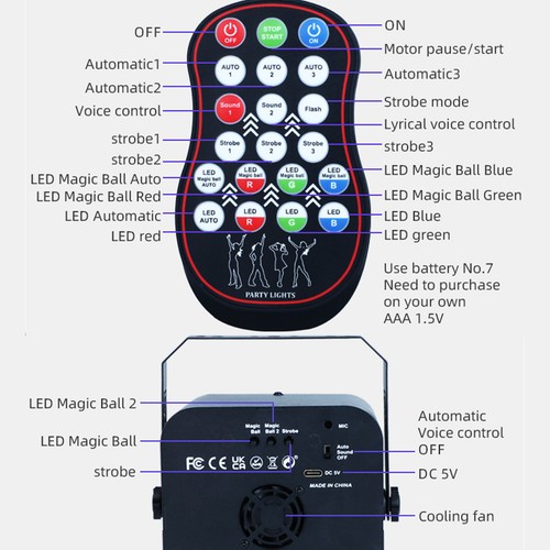 240 Pattern Projector Laser Stage Light LED RGB Party Show Light with battery GH - Picture 7 of 24