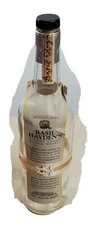 EMPTY Basil Hayden’s Whiskey Glass Bottle 750ml Beautiful Wood Metal Band Art 