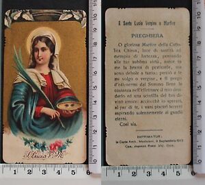 Santa Lucia Vergine E Martire Con Preghiera 9 Settembre 1912 113 Ebay