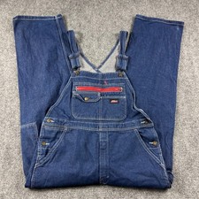 Genuine Dickies Overalls Mens 36x30 Blue Denim Bib Workwear Carpenter EB713RNB