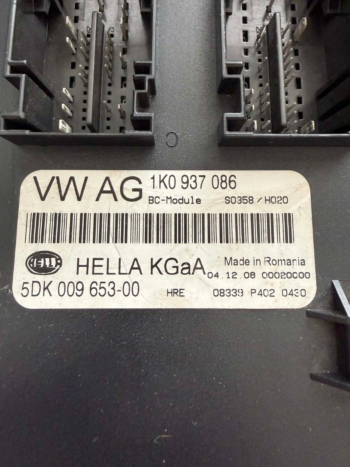VW VOLKSWAGEN BCM BODY CONTROL MODULE 1K0937086