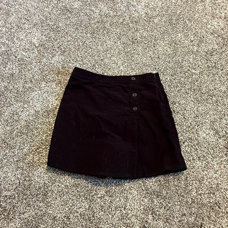 Girls size large 10/12 solid black side zip velour Dress skort short skirt Evade