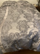 Full Size 3 Piece Comforter Set Gray  Silver Sparkle Geometric 2 Shames