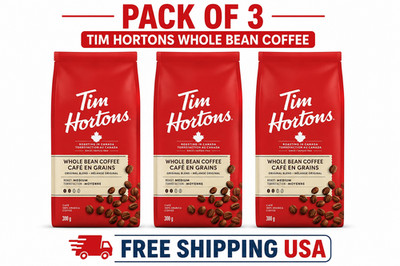 Tim Hortons Medium Roast Coffee Beans Whole Bean 12oz Organic Arabica 3 Pack