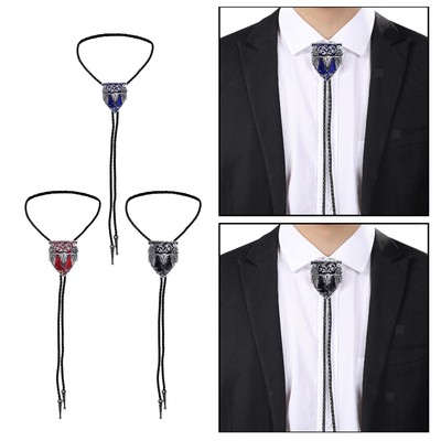 Western Black Bolo Krawatte für  und Frauen,   Bolo Krawatte String Krawatte