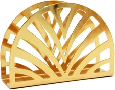 Golden Metal Napkin Holder, Table Napkin Organizer for Kitchen & Picnic - Small 