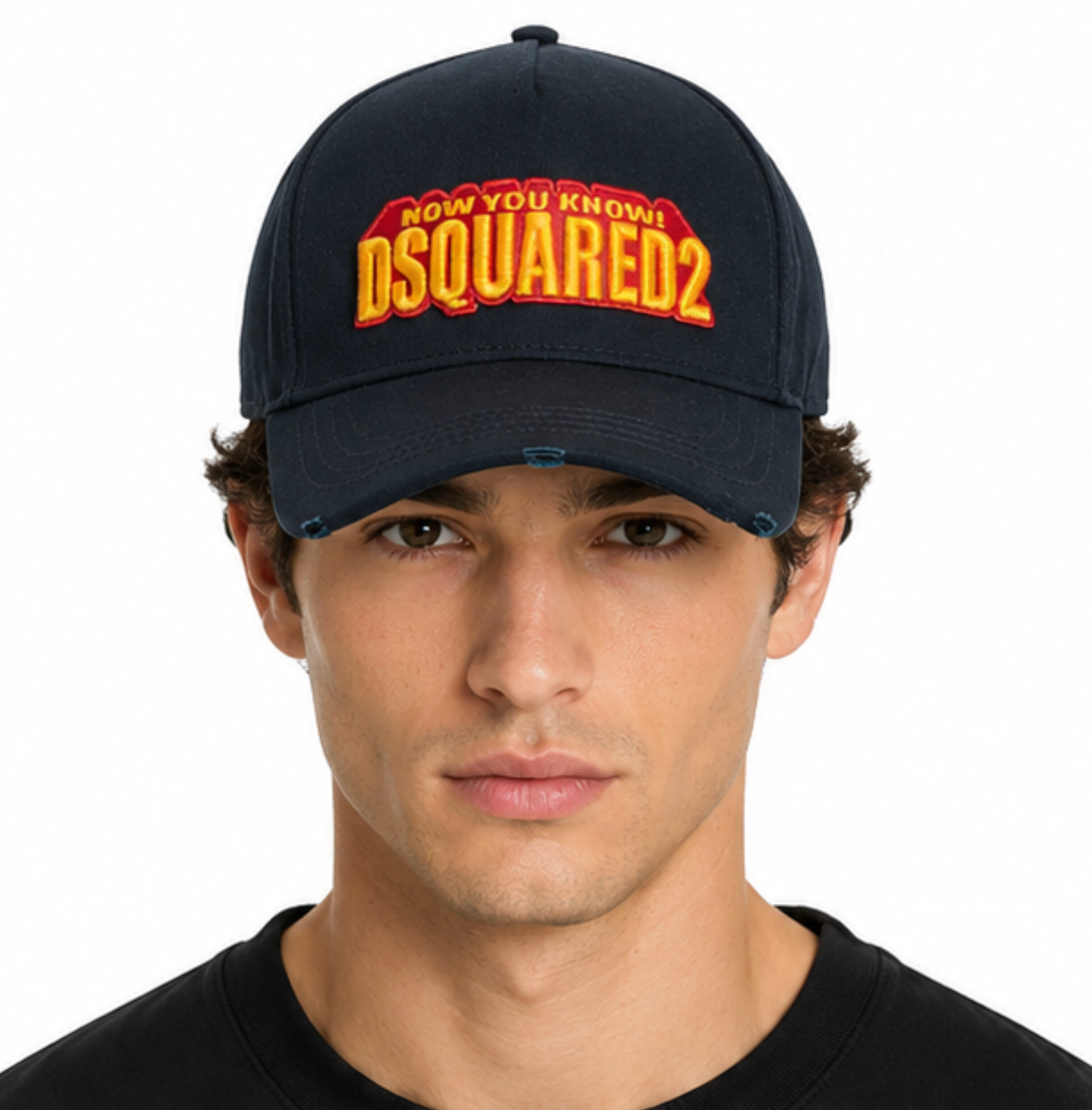 Dsquared2 Baseball Cap Now You Know Logo Embroidered Blue Canvas Unisex image 8