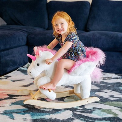 Plush Ride on Horse, Interactive Unicorn Toy Pretend Play Toy for Toddlers