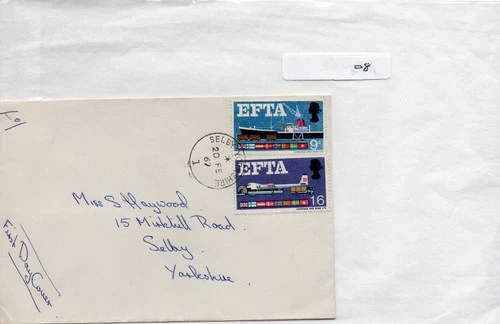 GB - First Day Cover plain  (D 08 ) 1967  EFTA  - pmk. fine CDS Selby