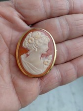  CIONDOLO  O SPILLA IN  CAMMEO  CORNIOLA  DAMA CON ARG. 925 CAMMEO D' EPOCA 