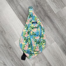 KAVU Original Rope Sling Crossbody Backpack Floral Tropical Jungle Outdoor