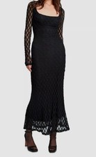 Bardot Women's Black Adoni Lace Long-Sleeve Sheath Dress Size 10